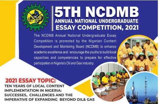 Nigerian Content Development and Monitoring Board (NCDMB) 5th Annual National Undergraduate Essay Competition 2021 -Apply now