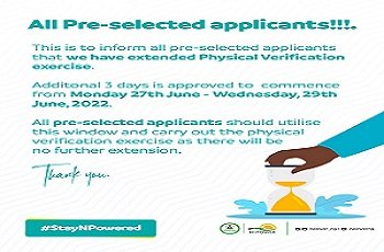 Breaking News - Npower Batch C2 Physical Verification has been Extended